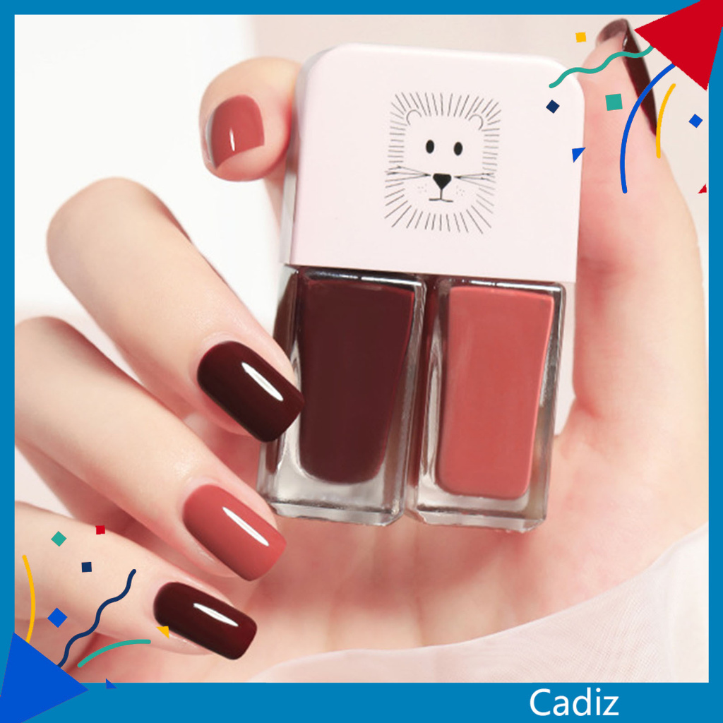 [Hàng mới về] Sơn móng tay màu lì bằng resin nhanh khô chống thấm nước 6ml x 2 dùng làm đẹp cao cấp