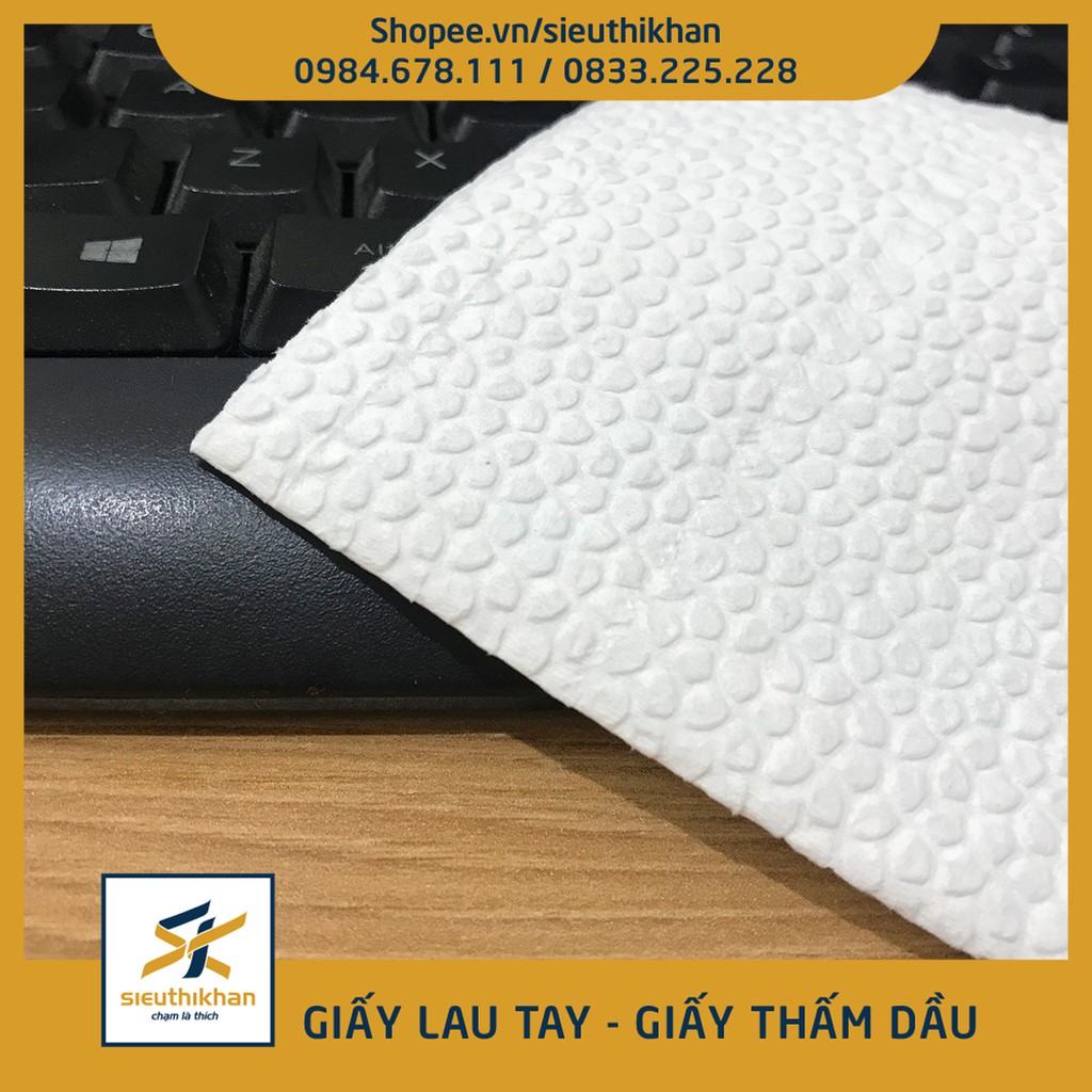 Giấy lau tay - Giấy thấm dầu 2 lớp 100 tờ, giấy dai và thấm nước [GIẤY LOẠI 1] SIÊU THỊ KHĂN