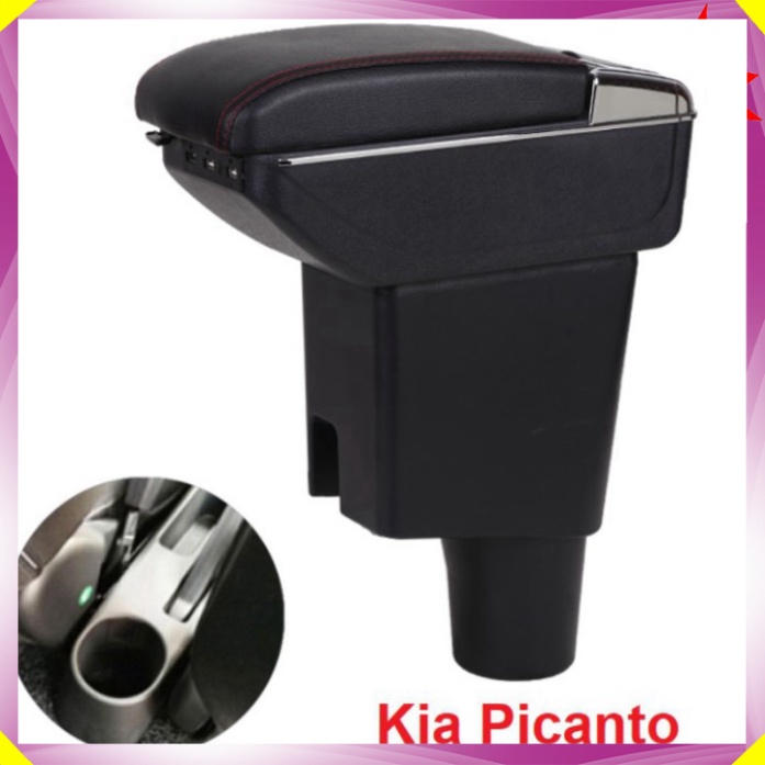 Hộp tỳ tay xe ô tô cao cấp Kia Picanto tích hợp 7 cổng USB (HÀNG LOẠI 1)