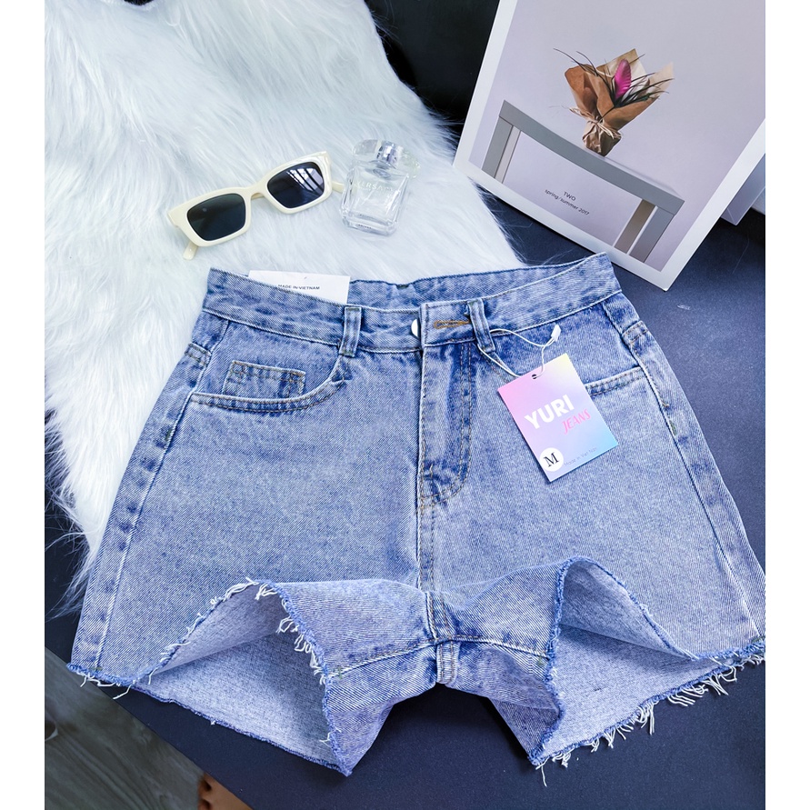 Quân Jean Short Nữ Lưng Cao Basic Màu Xanh Nhạt,Đậm Size S M L Shop Yuri Jeans | BigBuy360 - bigbuy360.vn