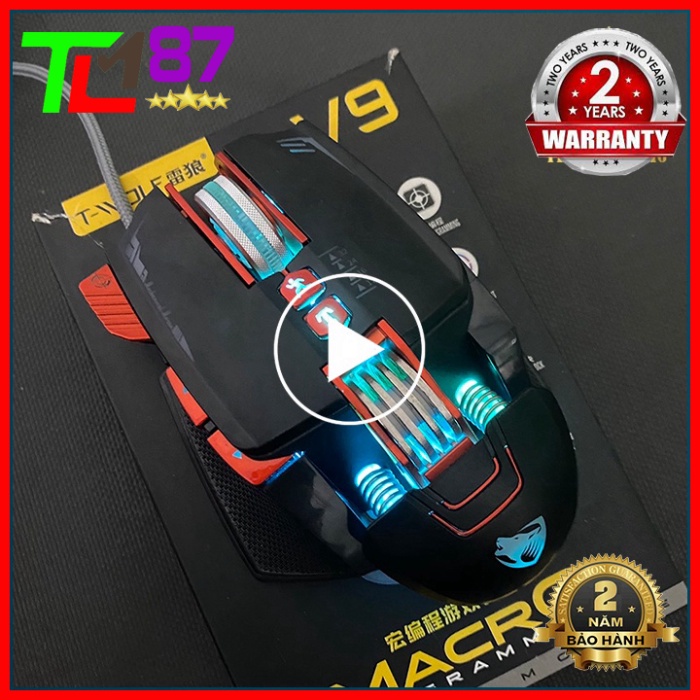 Chuột Gaming LED Thở 7 Màu RGB Có Dây T-WOLF V9 - Chuột Máy Vi Tính PC Laptop Mouse Chuyên Game