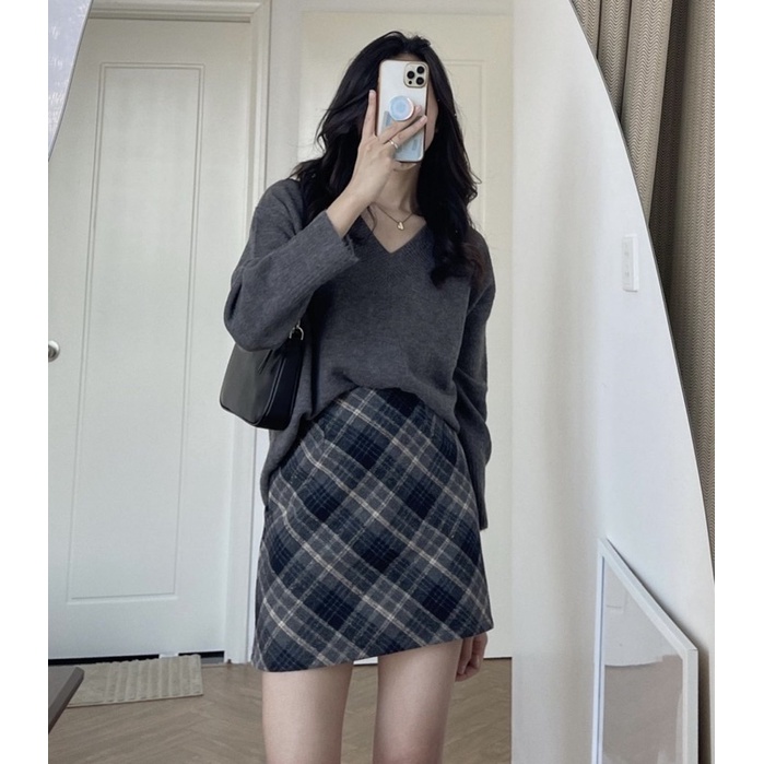 ÁO LEN LÔNG THỎ CỔ V form oversize hàng Quảng Châu siêu xinh