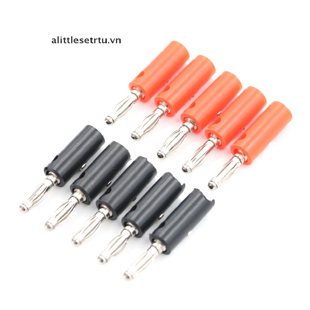 Set 5 Đầu Cắm Bắp Chuối Màu Đen Đỏ 4mm
