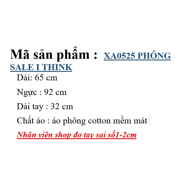 XA0525 PHÔNG TRỢ GIÁ THINGS I, COTTON MỀM MÁT - SALE | BigBuy360 - bigbuy360.vn
