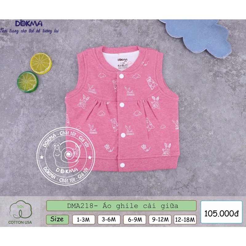 Áo gile cài giữa DOKMA DMA218 SIZE 1-18M ( chọn màu nhắn tin shop )