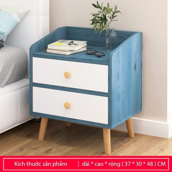 Tủ gỗ đầu giường phòng ngủ 2 ngăn kéo để đồ xinh xắn - Tap đầu giường gỗ bền đẹp - Kệ gỗ để đồ đặt góc tường, góc sofa