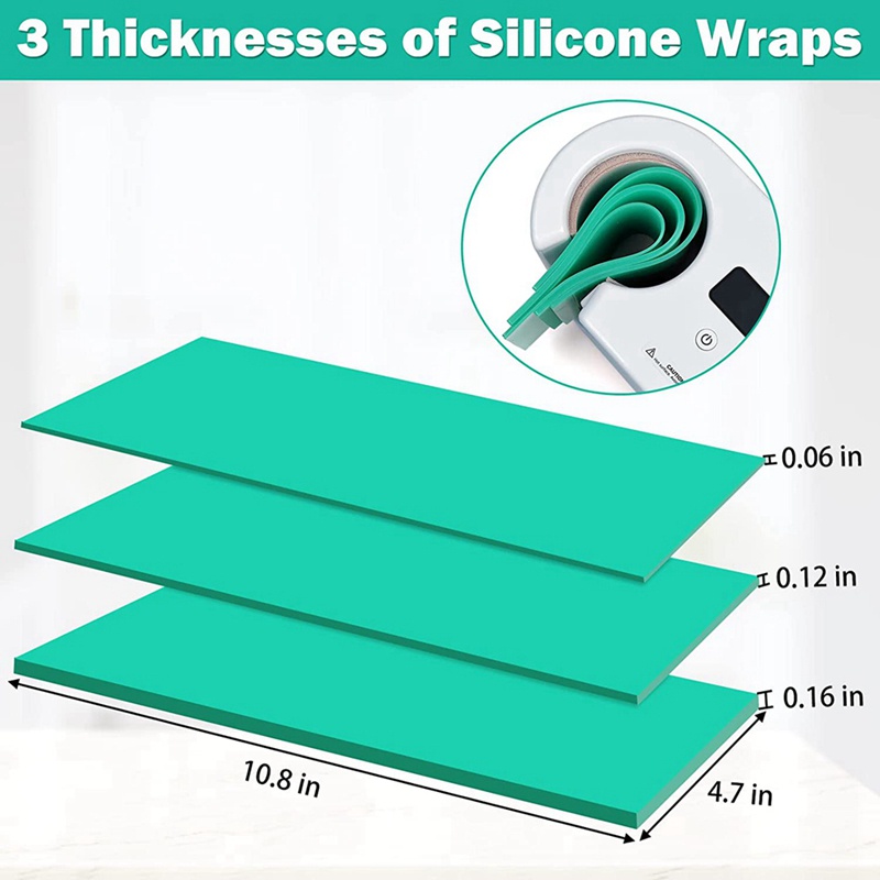 Dụng Cụ Bọc Cốc Nước 3 Độ Dày Dặn Bằng Silicon Màu Xanh Lá Tiện Dụng Cho Máy Ép Nhiệt Cricut