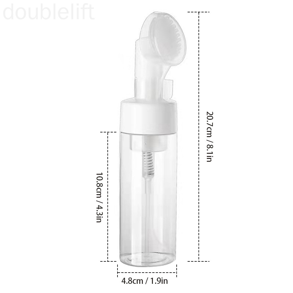 Chai nhựa đựng xà phòng dạng nhấn kèm đầu cọ rửa mặt du lịch mini 150ml