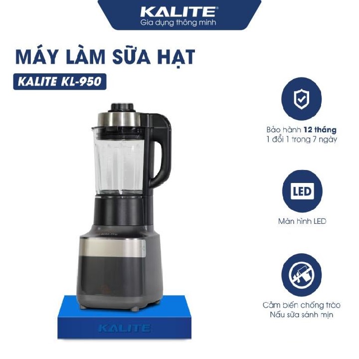 Máy làm sữa hạt đa năng Kalite KL 950, công suất 2700W, 1,75L, nắp cảm biến chống trào