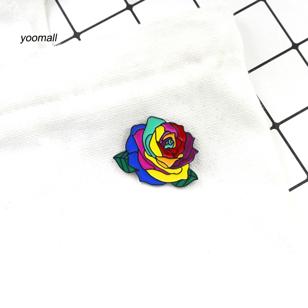 YOML✔Rainbow Rose Flower Brooch Pin Gay Pride Denim Jacket Collar Backpack Badge | BigBuy360 - bigbuy360.vn