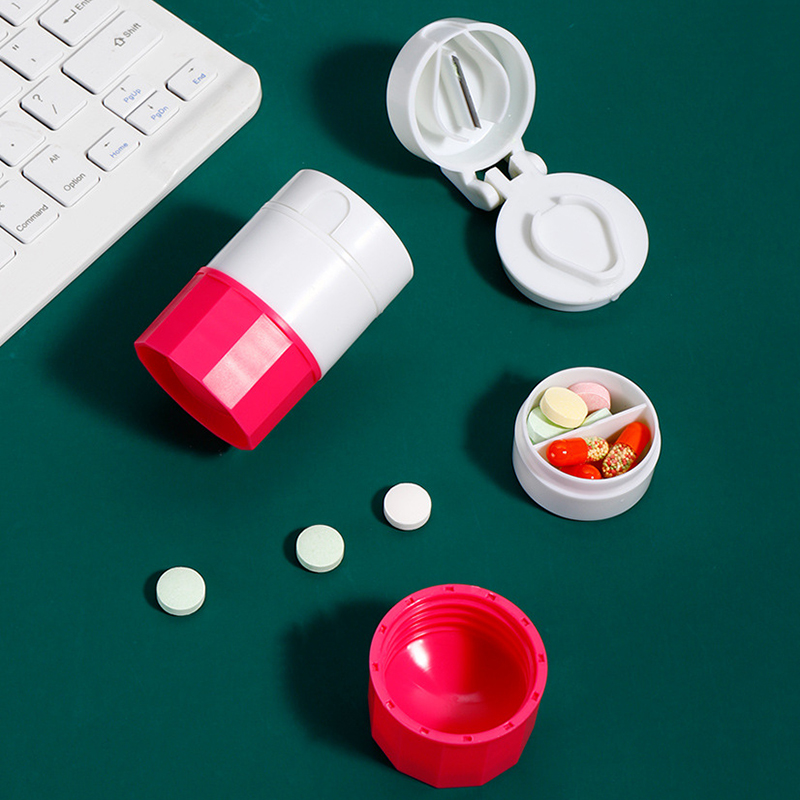 Hộp cắt thuốc viên 4 tầng 4 trong 1 tiện dụng