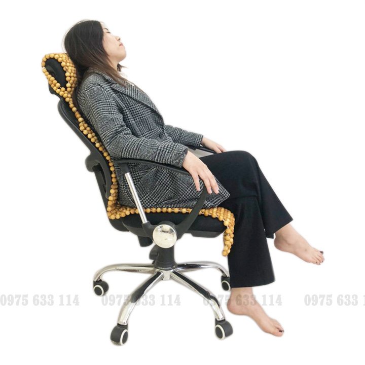 Lót ghế văn phòng - ô tô FREESHIPLót ghế hạt gỗ loại trùm mũ thoải mái, êm ái, chống ê mỏi lưng cho người làm việc