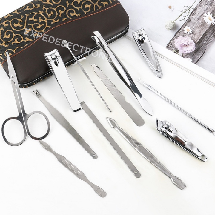 Bộ bấm, cắt móng tay 12 chi tiết cho gia đình bằng thép không gỉ size nhỏ