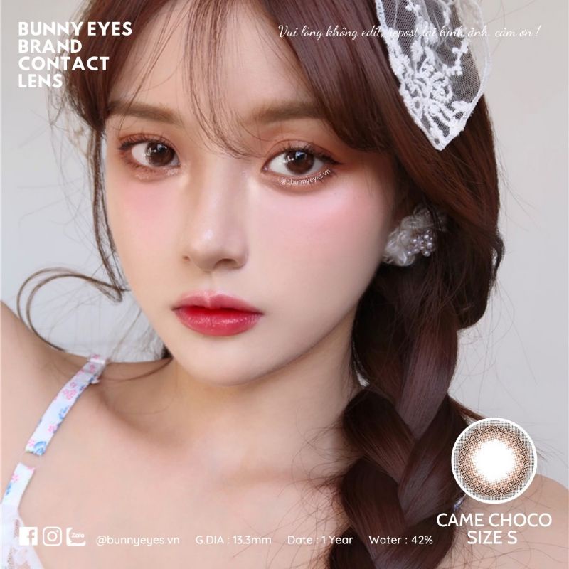 Lens Mắt Kính Áp Tròng CAME CHOCO 14.0mm Giãn Nhẹ Đủ Độ Từ 0 Đến 6 Size S 13.3mm