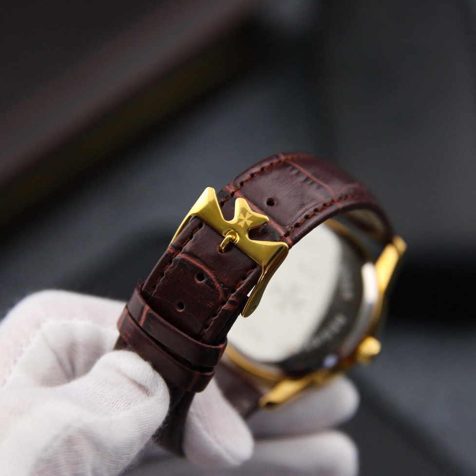 Đồng Hồ - Đồng Hồ Nam Vacheron - Dây Da Cao Cấp - Full Box - Mặt Đính Đá Đẳng Cấp Sang Trọng - Bảo Hành 12 Tháng