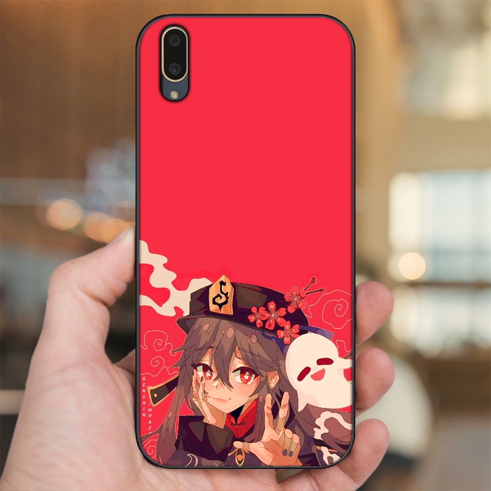 Ốp lưng Vivo V11 viền đen in hình Hutao Genshin Impact