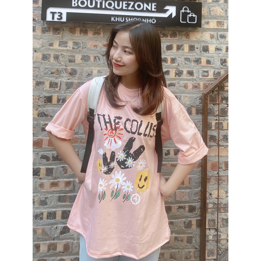 Áo thun nữ / Áo phông nữ form rộng tay lỡ freesize The Collis in hình dễ thương