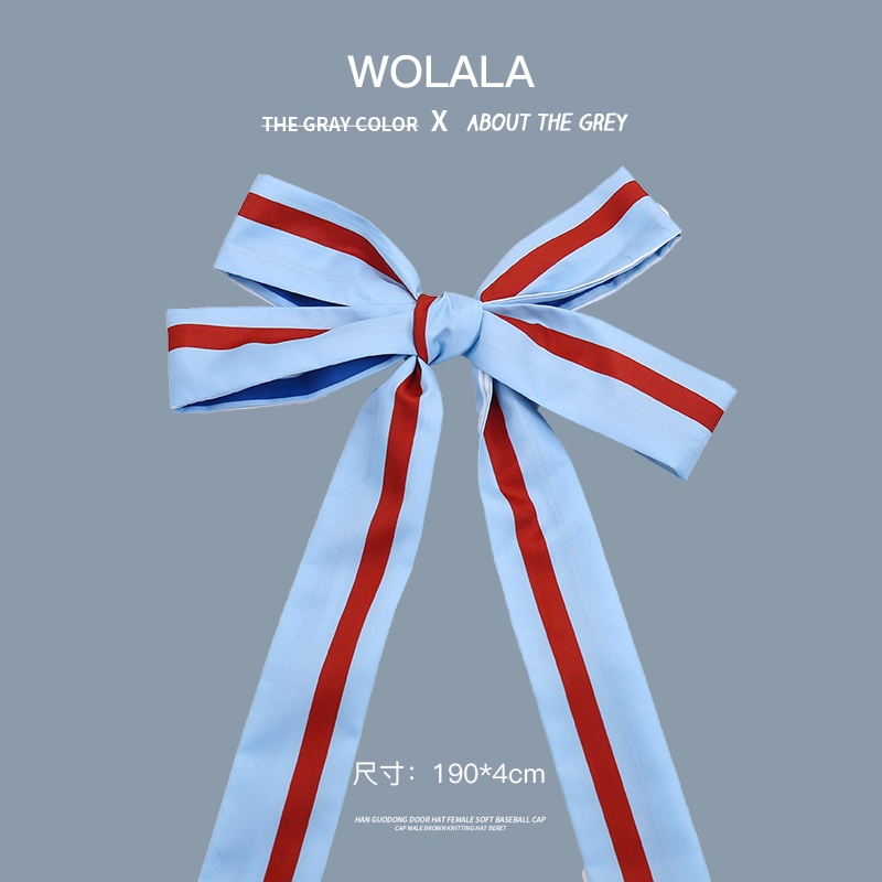 Băng Đô Cài Tóc Dài Bằng Lụa Cao Cấp Màu Xanh Dương