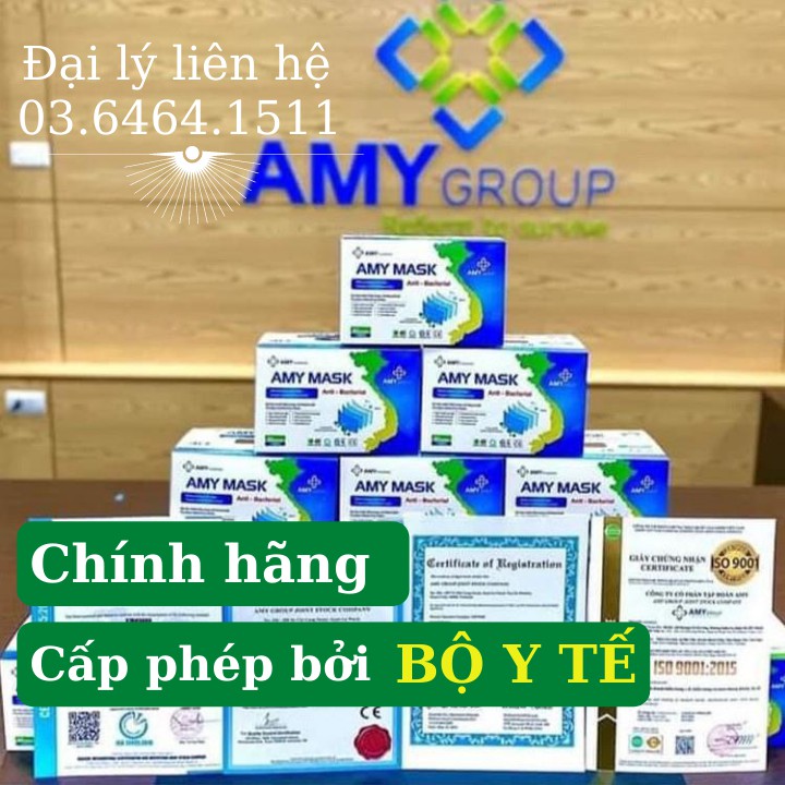 Khẩu trang Y tế 4 lớp AMY MASK (Hộp 50c) - Xuất khẩu Châu Âu