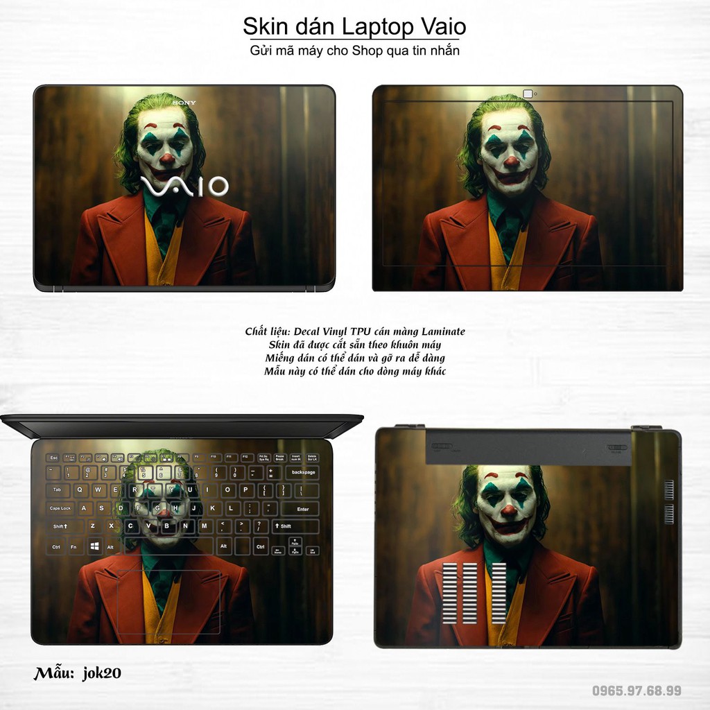 Skin dán Laptop Sony Vaio in hình Joker nhiều mẫu 3 (inbox mã máy cho Shop)