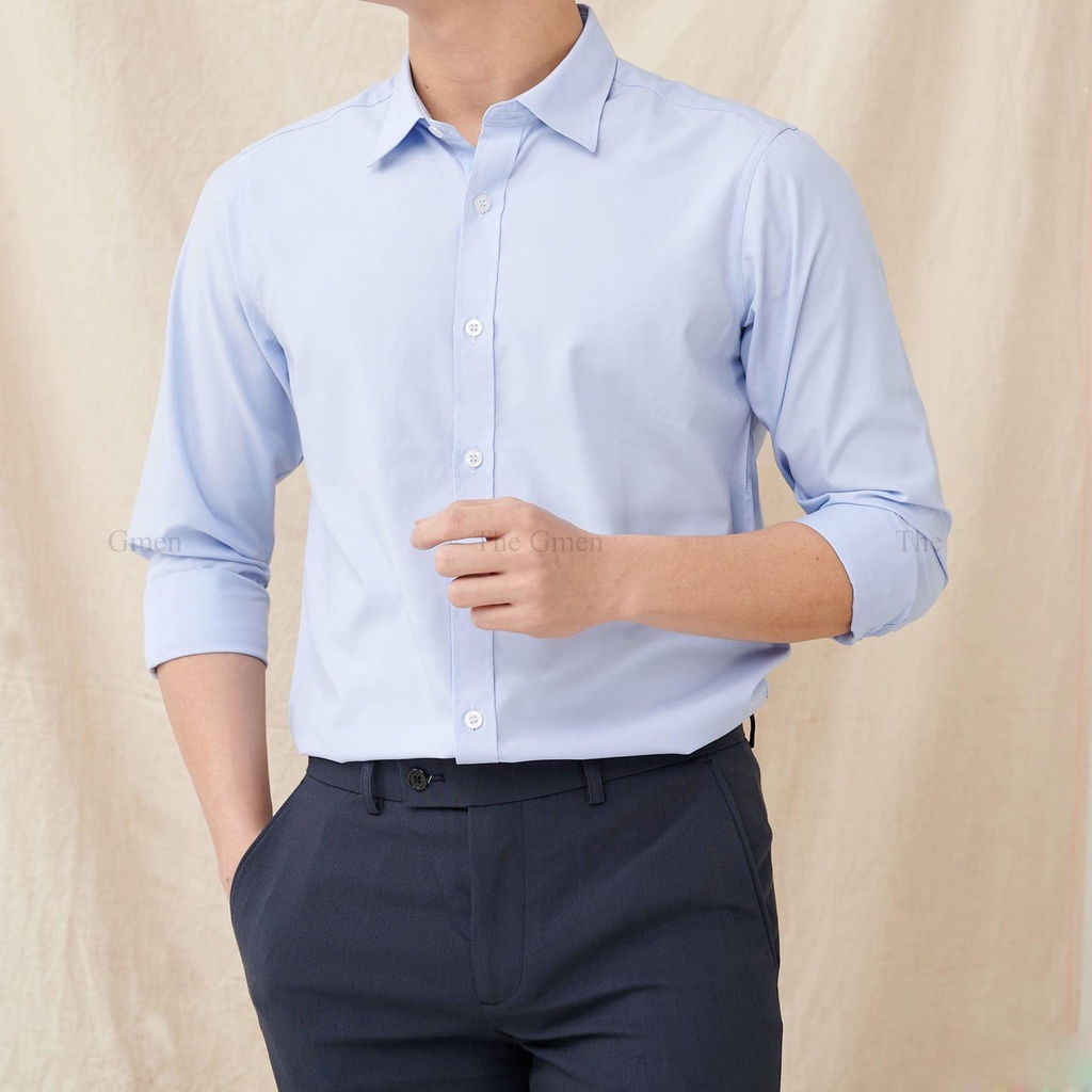 SOMI NAM TAY DÀI. MÀU XANH DA TRỜI . FREESHIP. Dáng xuông. Size lớn. Trẻ trung, lịch lãm