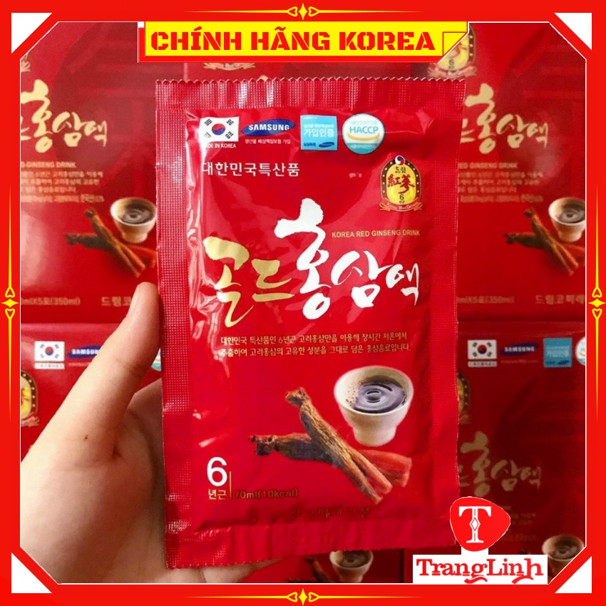 [1 gói x 70ml] Nước hồng sâm hàn quốc 6 năm tuổi -  Nước sâm chén chính hãng - tranglinhkorea