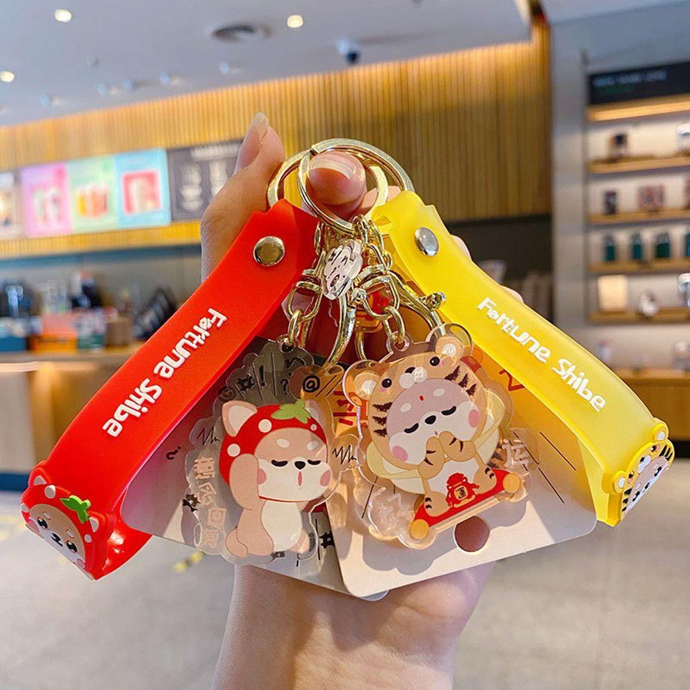 Móc Khóa Nhựa Acrylic Hình Chú Chó Shiba Inu Hoạt Hình Dễ Thương