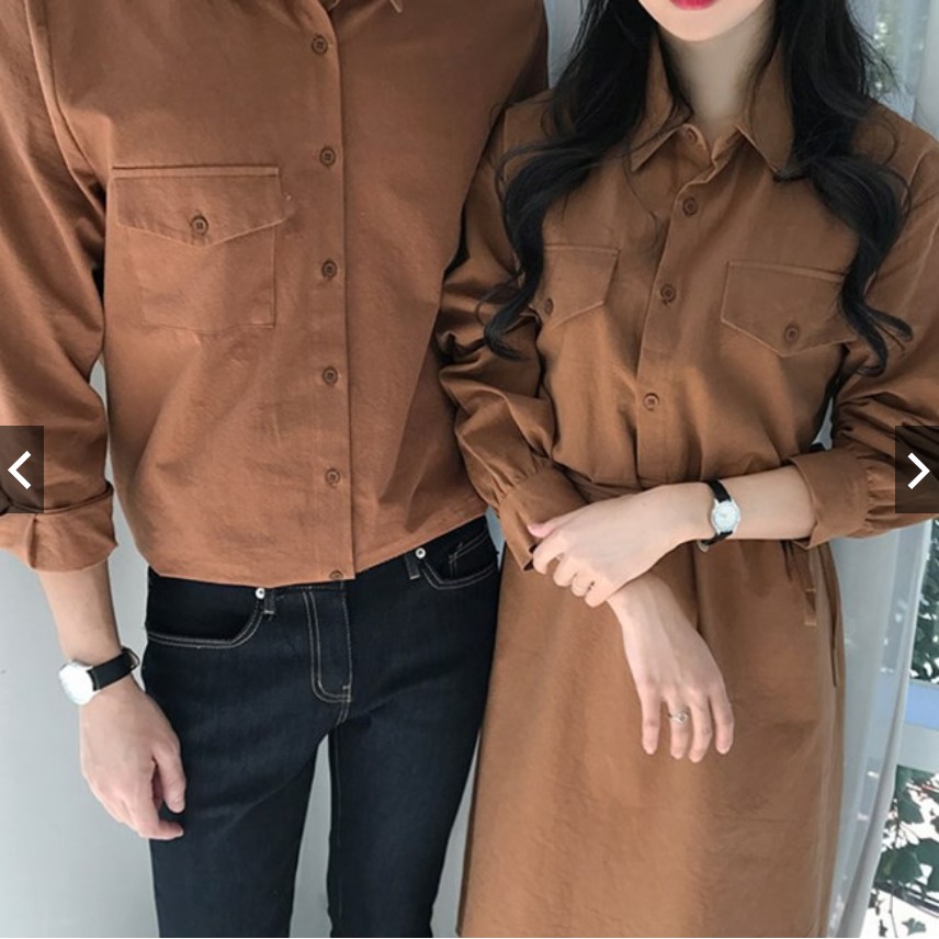 Áo đôi áo cặp 🎀FREESHIP🎀 Áo đôi nam nữ đẹp Set áo váy sơ mi Hàn Quốc dáng dài đẹp cao cấp