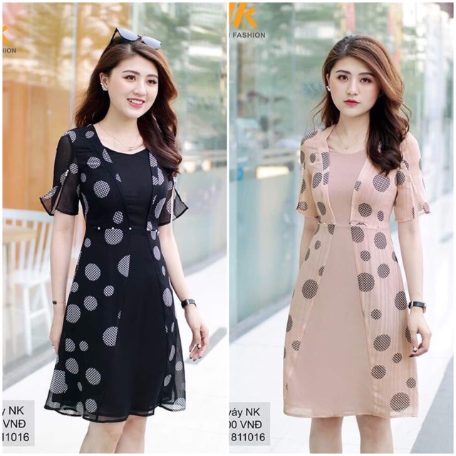 Đầm xoè voan tròn kẻ