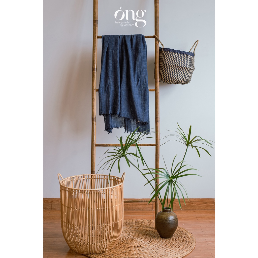 Khăn choàng cổ Nam Nữ- 100% Cotton- ÓNG - Nhuộm màu an toàn cho da- 80*180cm -Dệt thủ công tại Viiệt Nam