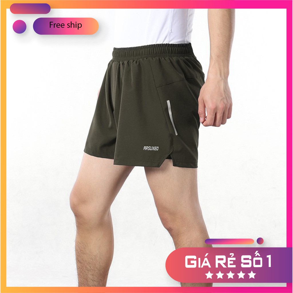 [HOT] -  Quần chạy bộ Nam Arsuxeo 2 lớp mềm mại, thiết kế hai túi tiện lợi... dành cho vận động thể thao | BigBuy360 - bigbuy360.vn