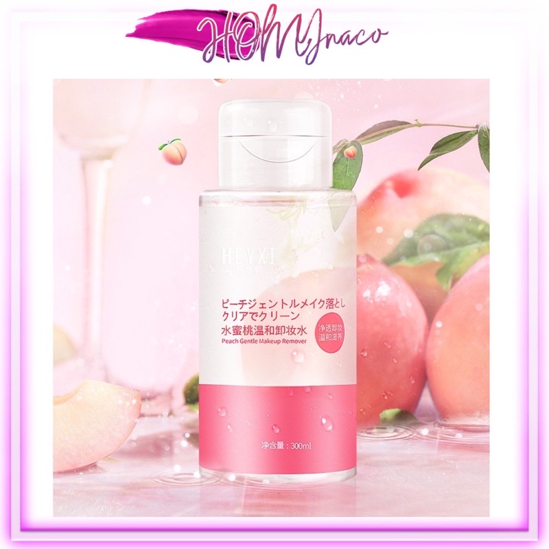 Nước tẩy trang dịu nhẹ Đào HEYXI làm sạch dưỡng ẩm Peach Gentle Makeup Remover dành cho da nhạy cảm 300ml