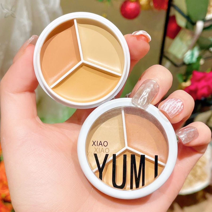 Bảng Kem Che Khuyết Điểm 3 Màu Dưỡng Ẩm Lâu Trôi Che Phủ Quầng Thâm Và Mụn