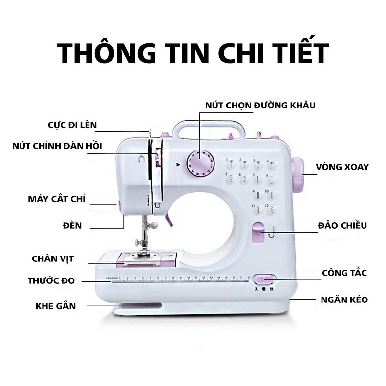 Máy may, máy khâu 12 đường may KIÊM VẮT SỔ - hàng loại I