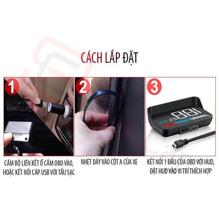 HUD M7 M17 dùng được MỌI DÒNG XE hiển thị tốc độ kính lái siêu phẩm thách thức các loại xe cổng OBD2 và USB