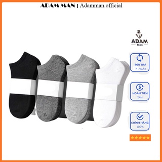 Tất nam ngắn cổ, 3 màu chất cotton chống hôi chân, kháng khuẩn cực tốt - Adam Man