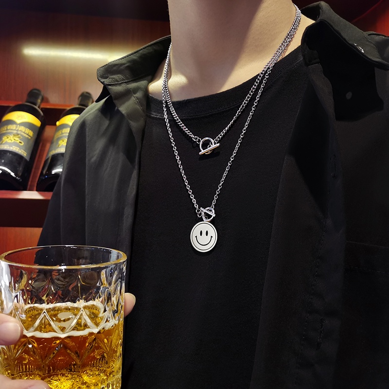 Vòng cổ Mặt Hình Mặt Cười Thời Trang Cá Tính Cho Nam