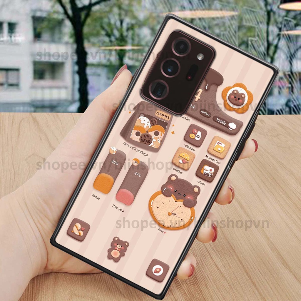 Ốp Samsung Note 20 Ultra in 3D icon gấu nổi siêu xinh, siêu đáng yêu, cá tính phong cách