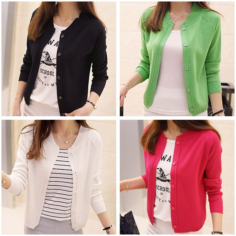 Áo Khoác Cardigan Dệt Kim Thiết Kế Xinh Xắn Dành Cho Nữ