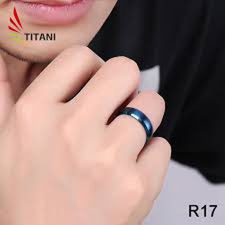 Nhẫn Titani xanh trơn
