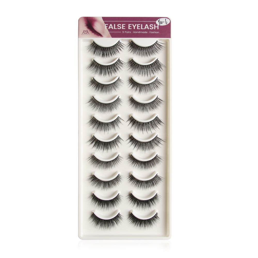 10 Cặp Lông Mi Giả/mi gia/Lông mi giả tự nhiên kiểu dáng có thể tái sử dụng lông mi mềm sợi tơi, MAGEFY có độ cong sẵn 10PCS  Fashion Eyelashes
