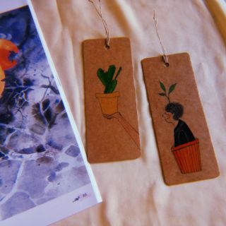 Bộ bookmark | kẹp sách handmade "Green"