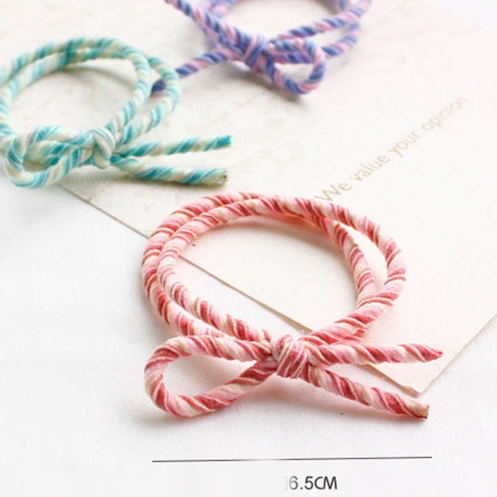 Buộc tóc đôi kép bện 2 màu vintage Cute dễ thương