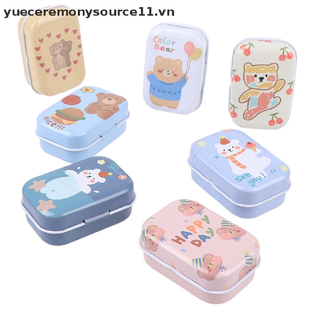. Hộp Thiếc Mini Đựng Trang Sức / Tiền Xu Hình Chú Gấu Xinh Xắn