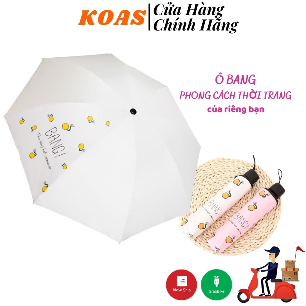 Ô Dù Che Mưa Họa Tiết Chữ BANG Thiết Kế Nhỏ Gọn Trang Nhã