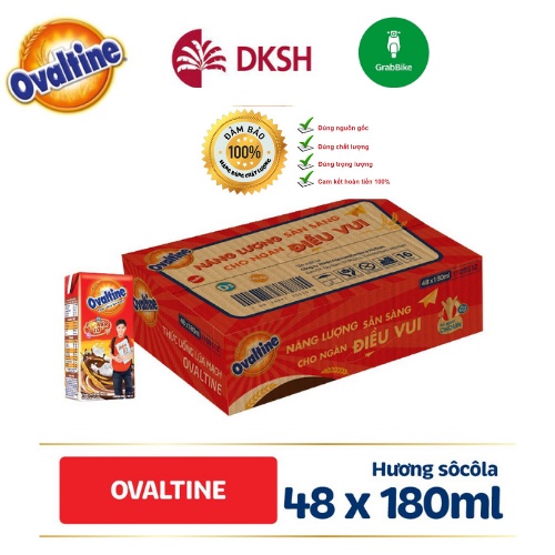 Thùng Sữa Ovaltine 180ml 48 hộp-[FREE SHIP] TỪ ĐƠN 50K