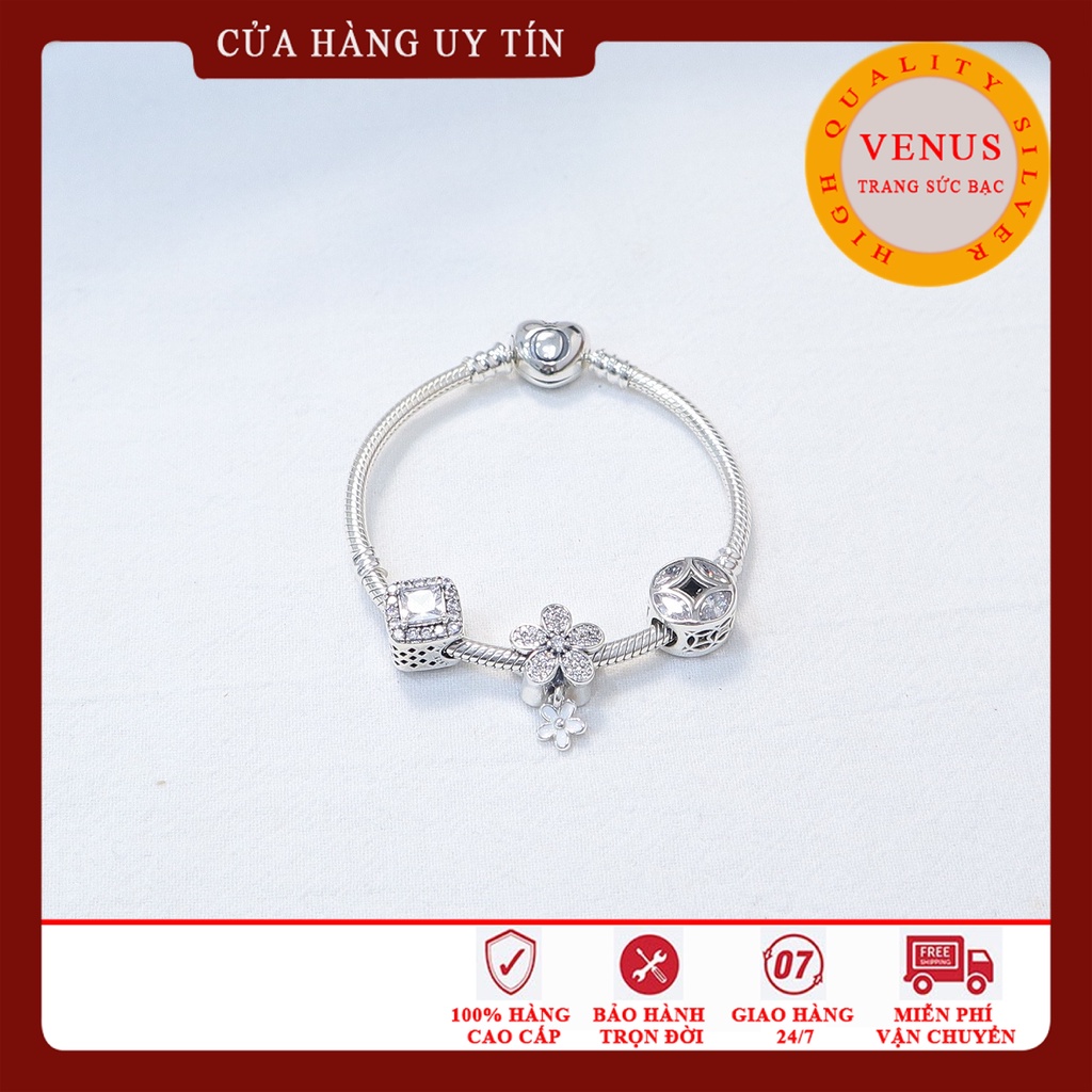 Vòng charm mệnh Kim xâu 3 hạt- Mã sản phẩm VENUSB5