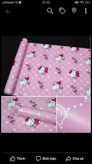 Com bo 20m giấy dán tường Hello kitty