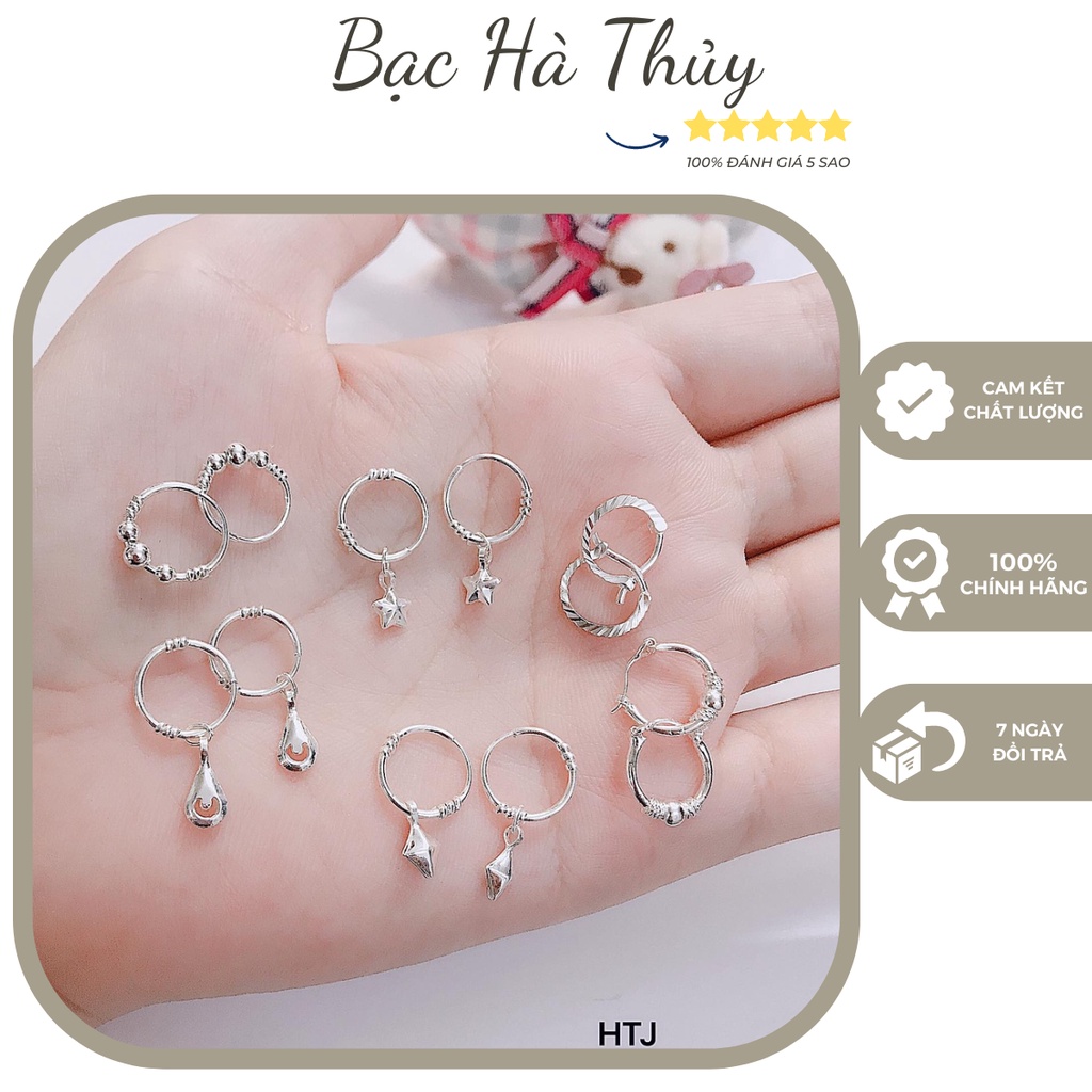 Khuyên tai bạc cho bé ♥️ Xinh xắn ♥️ bạc cao cấp sáng bóng ,bền đẹp