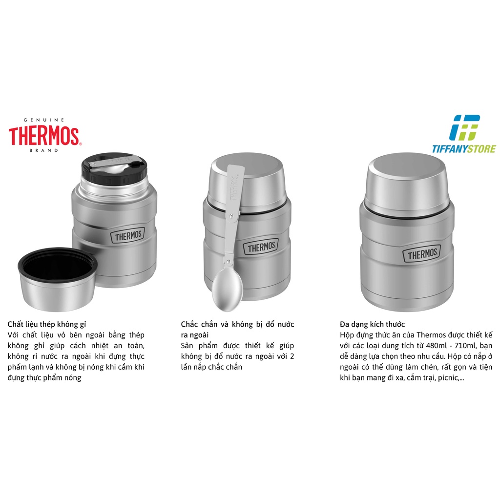 Hộp đựng thức ăn giữ nhiệt Thermos Stainless King Food Jar - 480ml